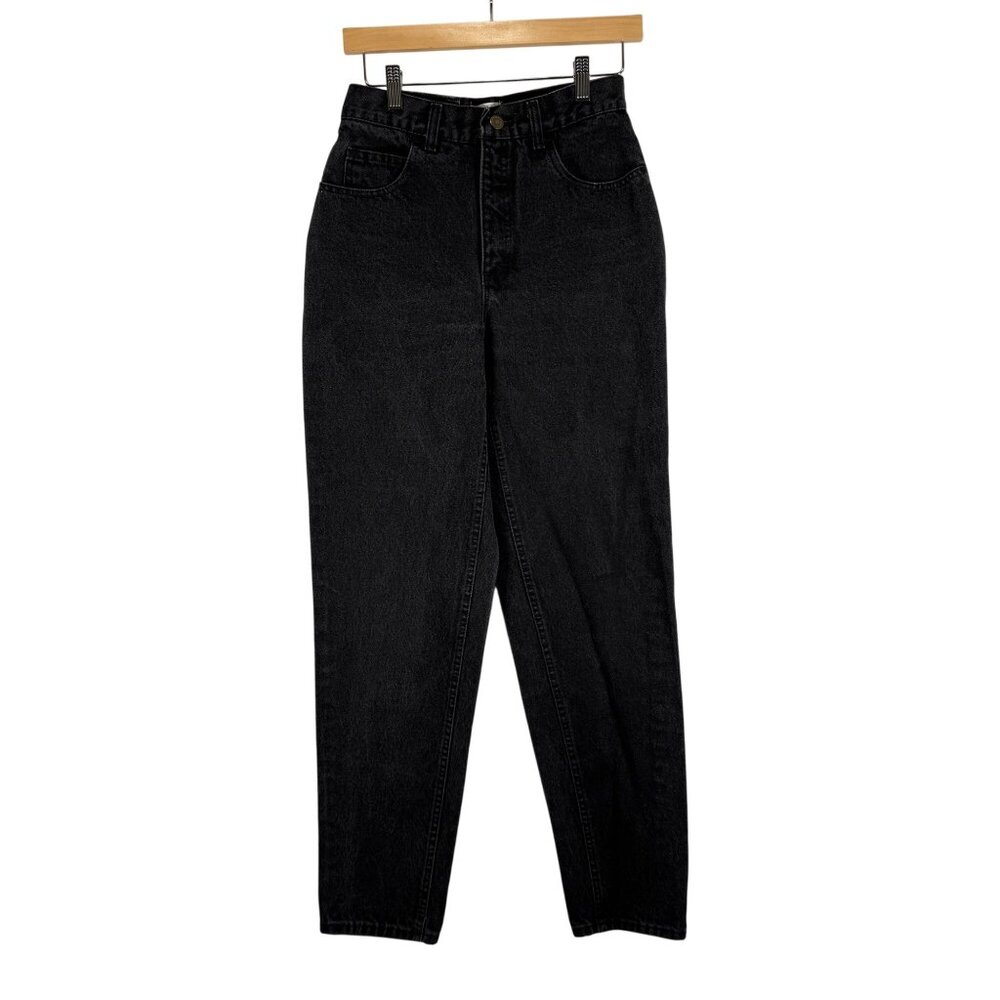 Vtg 80s 90s London Jean Womens 8 Black High Waisted Mom Jeans Cotton USA Made